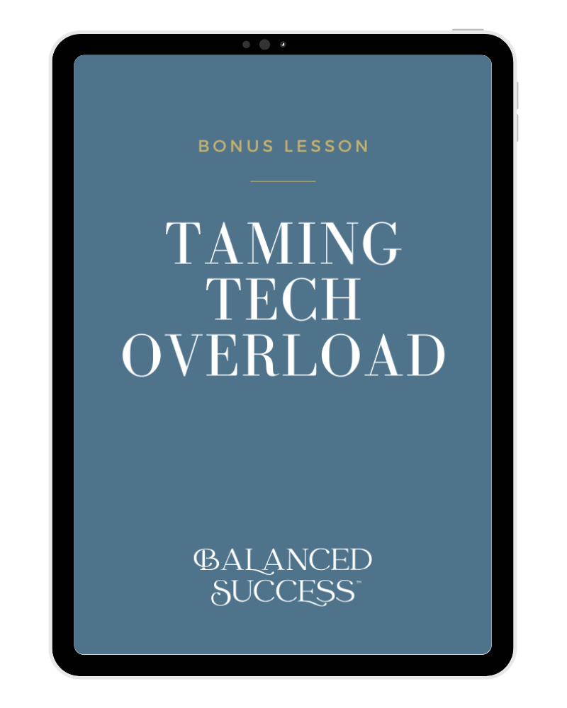 Taming Tech Overload Lesson mockup on iPad