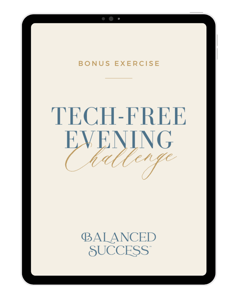 Tech-Free Evening Challenge bonus exercise mockup on iPad